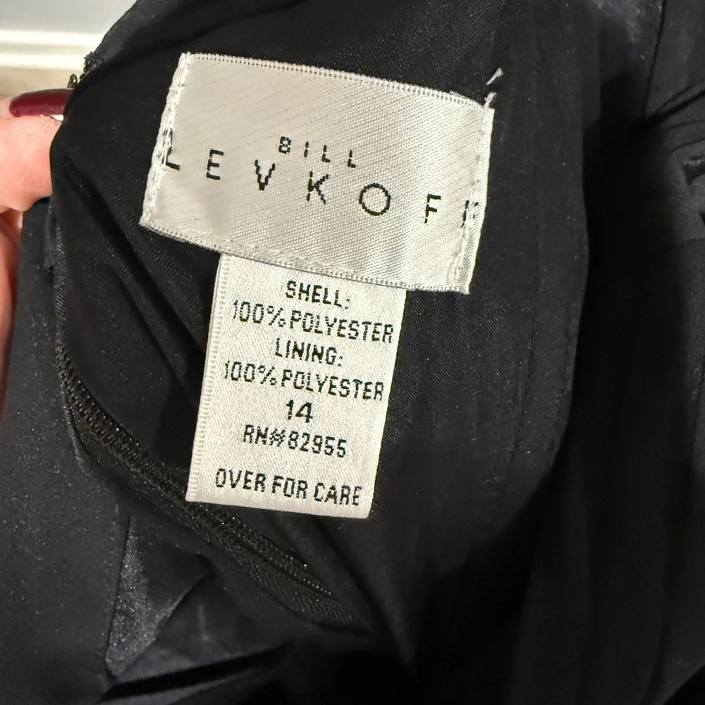Bill Levkoff Women’s Formal Dress Black Knee‎ Length Cocktail Dress Size 14
